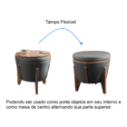 Conjunto Puff Zeus Linho Cinza