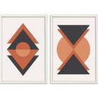 Conjunto Quadro Decorativo Geométrico Ii Sem Vidro Branco