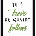 Conjunto Quadros Decorativos 2 Pçs Mdf 20x30 Trevo 4 Folhas -