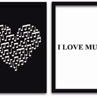 Conjunto Quadros Decorativos 2 Peças 20x30 I Love Music - Mol