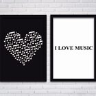 Conjunto Quadros Decorativos 2 Peças 20x30 I Love Music - Mol