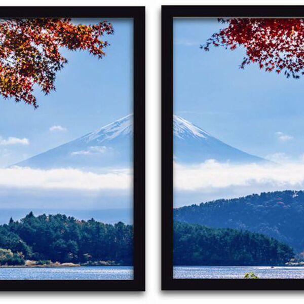 Conjunto Quadros Decorativos 2 Peças 20x30 Monte Fuji - Moldu