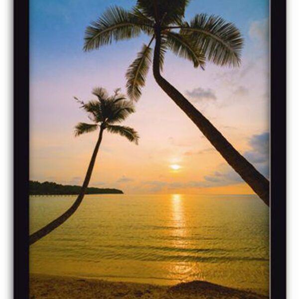 Conjunto Quadros Decorativos 2 Peças 20x30 Praia - Moldura Pr