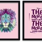 Conjunto Quadros Decorativos 2 Peças 40 X 60 Leão - Moldura P