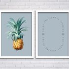 Conjunto Quadros Decorativos 2 Peças 40x60 Abacaxi - Moldura