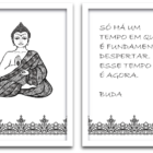 Conjunto Quadros Decorativos 2 Peças 40x60 Buda - Moldura Bra