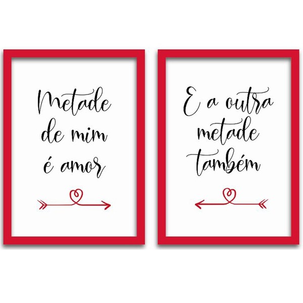 Conjunto Quadros Decorativos 2 Pecas 40x60 Casal Frases 1 Moldura Vermelha Leroy Merlin Veja quadros, placas, poster e outros itens decorativos no nosso site. conjunto quadros decorativos 2 pecas