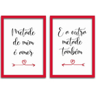 Conjunto Quadros Decorativos 2 Peças 40x60 Casal Frases 1 - M
