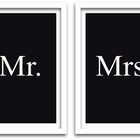Conjunto Quadros Decorativos 2 Peças 40x60 Mr.   Mrs. - Moldu