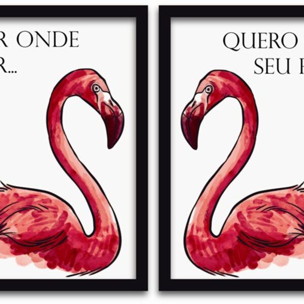 Conjunto Quadros Decorativos 2 Peças 40x60 Quero Ser Seu Par