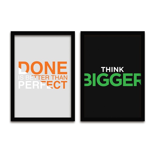 Conjunto Quadros Decorativos 2 Peças 40x60 Think Bigger - Mol