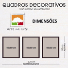 Conjunto Quadros Decorativos 3 Pçs 40x60 Formas 3 - Moldura B