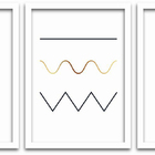 Conjunto Quadros Decorativos 3 Pçs 40x60 Formas 3 - Moldura B