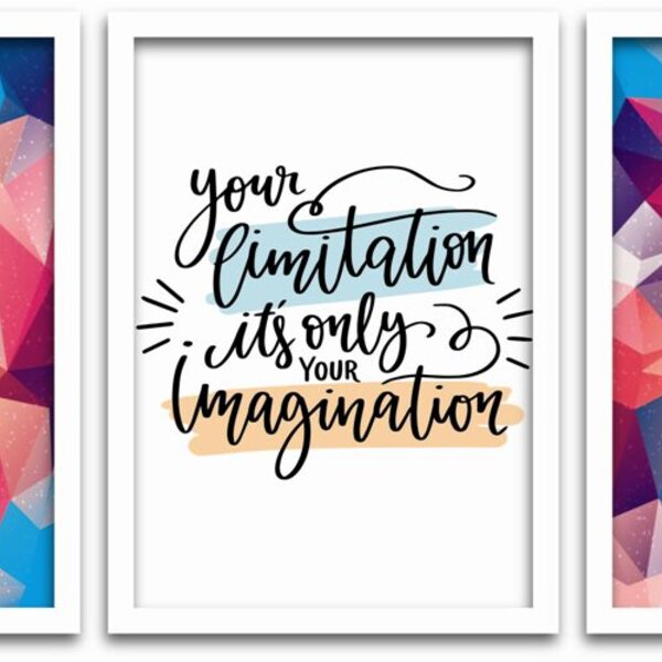 Conjunto Quadros Decorativos 3 Pçs Mdf 30x40 Forma Frases 2 -