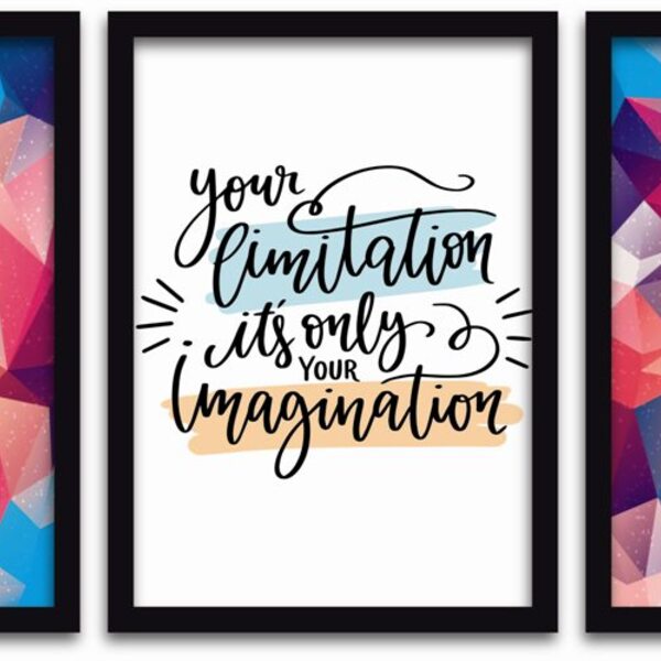 Conjunto Quadros Decorativos 3 Pçs Mdf 30x40 Forma Frases 2 -