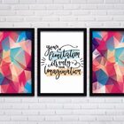 Conjunto Quadros Decorativos 3 Pçs Mdf 30x40 Forma Frases 2 -