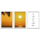 Conjunto Quadros Decorativos 3 Peças 20x30 Pôr Do Sol - Moldu