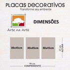 Conjunto Quadros Decorativos 3 Peças 30x45 Mdf Folha Home - M