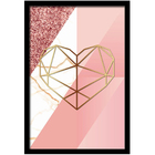 Conjunto Quadros Decorativos 3 Peças 30x45 Mdf Formas Rosa -