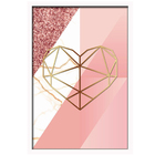 Conjunto Quadros Decorativos 3 Peças 30x45 Mdf Formas Rosa -