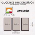 Conjunto Quadros Decorativos 3 Peças 30x60 Folhas - Moldura B