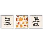 Conjunto Quadros Decorativos 3 Peças 40x40 Folhas De Outono -