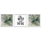 Conjunto Quadros Decorativos 3 Peças 40x40 The Best - Moldura