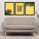 Conjunto Quadros Decorativos 3 Peças 40x60 Folhas - Moldura P