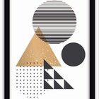 Conjunto Quadros Decorativos 3 Peças 40x60 Formas 2 - Moldura