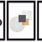 Conjunto Quadros Decorativos 3 Peças 40x60 Formas 2 - Moldura