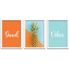 Conjunto Quadros Decorativos 3 Peças 40x60 Good Vibes 2 - Mol