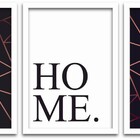 Conjunto Quadros Decorativos 3 Peças 40x60 Home - Moldura Bra