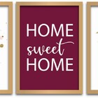 Conjunto Quadros Decorativos 3 Peças 40x60 Home Sweet Home  -