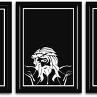 Conjunto Quadros Decorativos 3 Peças 40x60 Jesus Fé - Moldura