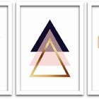 Conjunto Quadros Decorativos 3 Peças Mdf 20x30 Diamante - Mol