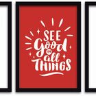 Conjunto Quadros Decorativos 3 Peças Mdf 20x30 Flamingos 2 -