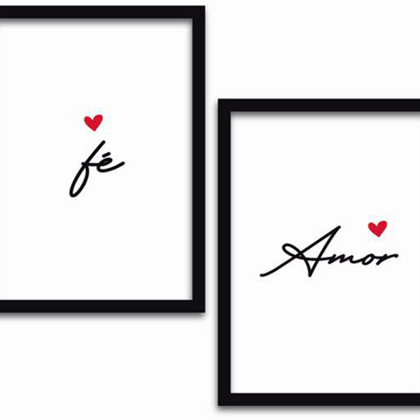 Conjunto Quadros Decorativos 4 Pçs Mdf 30x40 Amor E Familia -
