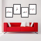 Conjunto Quadros Decorativos 4 Pçs Mdf 30x40 Amor E Familia -