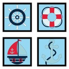 Conjunto Quadros Decorativos 4 Peças 20x20 Marinheiro - Moldu
