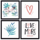 Conjunto Quadros Decorativos 4 Peças 25x25 Love More - Moldur