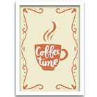 Conjunto Quadros Decorativos 4 Peças Coffee Time - Moldura Br