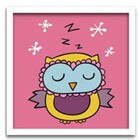 Conjunto Quadros Decorativos 4 Peças Corujinha - Moldura Bran