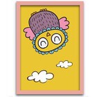 Conjunto Quadros Decorativos 4 Peças Corujinha - Moldura Rosa