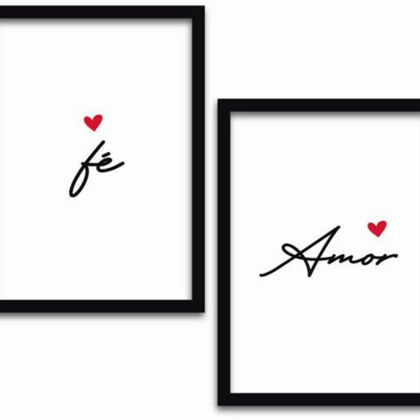 Conjunto Quadros Decorativos 4 Peças Mdf 20x30 Amor Familia -