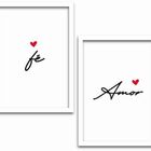Conjunto Quadros Decorativos 4 Peças Mdf 20x30 Amor Familia -