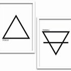 Conjunto Quadros Decorativos 4 Peças Mdf 20x30 Elementos - Mo