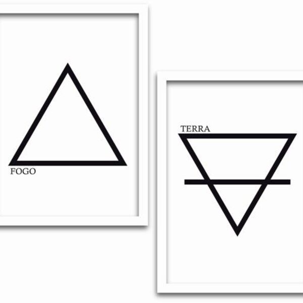 Conjunto Quadros Decorativos 4 Peças Mdf 20x30 Elementos - Mo