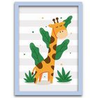 Conjunto Quadros Decorativos 4 Peças Mini Safari - Moldura Az