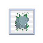 Conjunto Quadros Decorativos 4 Peças Mini Safari - Moldura Az