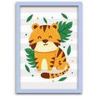 Conjunto Quadros Decorativos 4 Peças Mini Safari - Moldura Az